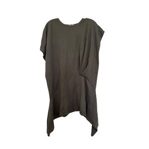 Zara Tunic Dress Olive Green Twist Front Asymmetric Hem Casual Size‎ S